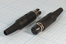 Гнездо DIN четыре контакта, на кабель; №9110 гн DIN\ 4HP+1C\каб\пл хвост\\DN-4F\