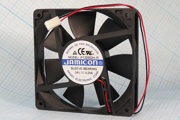 JF1225S2H--R (2400RPM) 24V/0,2A (120х120х25) S(втулка) CFM80,11/dBA39,5 Jamicon вентилятор,провод JF1225S2H--R (2400RPM) 24V/0,2A (120х120х25) S(втулка) CFM80,11/dBA39,5 Jamicon вентилятор,провод