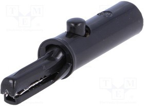 R8-E1A-B, Зажим "крокодил", 3А, 60ВDC, черный, Диап.захвата: макс.6мм