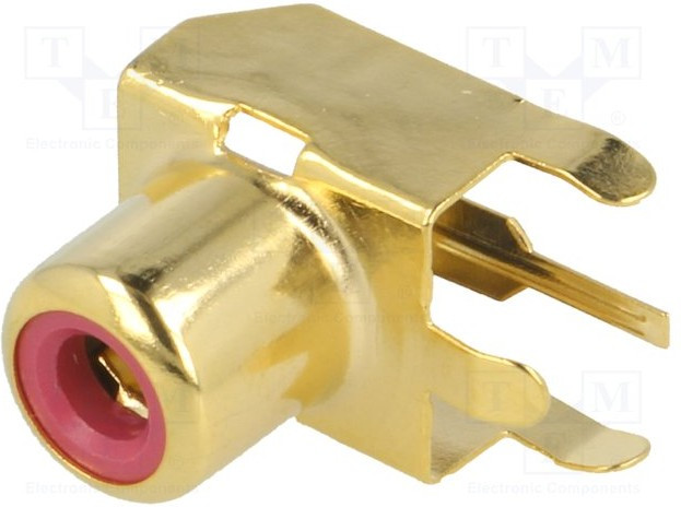 KEYS937, Гнездо, RCA, "мама", угловой 90°, THT, латунь, позолота, на РСВ