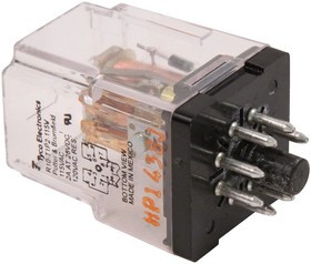 R10-T1P2-115V, POWER RELAY, DPDT, 3A, 120VAC, SOCKET