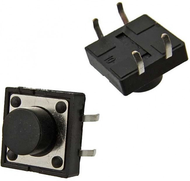 KAN1211-0751B Б/ОТВ 12X12X7 MM, Кнопка тактильная KAN1211-0751B, 12x12x7 мм, без отверстий