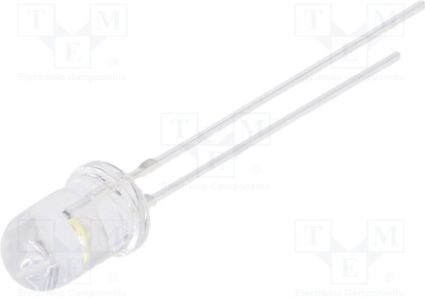 OSM5DK5A31A-5V, LED; 5mm; white warm; 2180?3000mcd; 30°; Front: convex; 5V