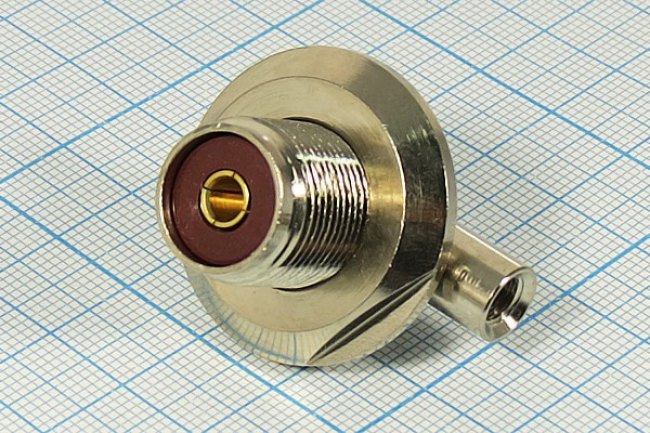 Разъем UHF розетка, RG58, на блок/гайка, вкручиваемый, угловой