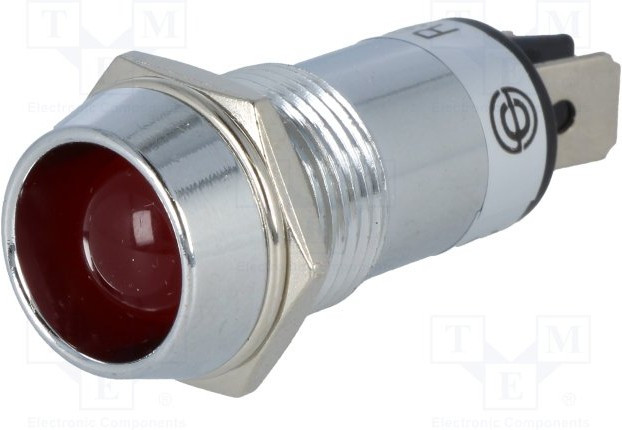 R9-86L-01-12-RED, Индикат.лампа: LED, вогнутый, 12ВDC, Отв: d14,2мм, IP40, латунь R9-86L-01-12-RED, Индикат.лампа: LED, вогнутый, 12ВDC, Отв: d14,2мм, IP40, латунь