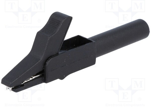 AX-CR-4PM-B, Зажим "крокодил", 15А, черный, Диап.захвата: макс.12мм AX-CR-4PM-B, Зажим "крокодил", 15А, черный, Диап.захвата: макс.12мм