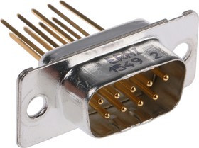 023327, 9 Way Panel Mount D-sub Connector Plug, 2.75mm Pitch