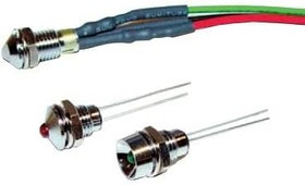 606-1111-110F, LED Panel Mount Indicators RED DIFFUSED