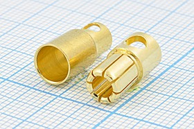 Клемма штекер/гнездо "I", 6,0[контакт], Au, Plug6,0M/F