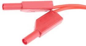 28.0124-050-22, Test lead, 32A, 600 a 1000V, Red, 50cm Lead Length