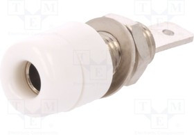 IBU5568NI-WS, Гнездо, "банан" 4мм, 32А, 33ВAC, 70ВDC, белый, никелированные