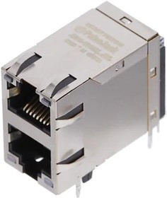 JXC0-1016NL, Modular Connectors / Ethernet Connectors 1000Base-T NonPoE 2x1-Port RJ45 THT