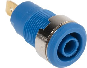 23.3000-23, Blue Female Banana Socket, 4 mm Connector, Tab Termination, 24A, 1000V, Gold Plating