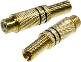 RP-410G, RCA JACK черный на кабель (металл)