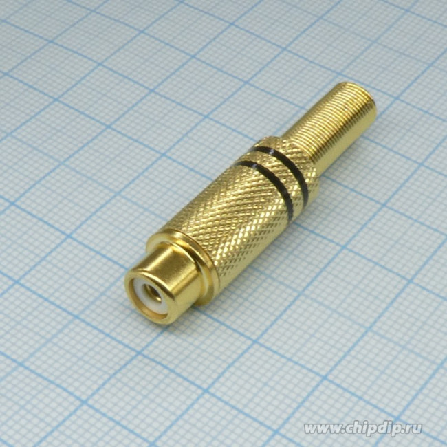 RP-410G, RCA JACK черный на кабель (металл)