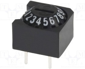 A6A-16C, Кодирующий переключатель, HEX/BCD, Пол: 16, THT, Rизол.мин: 10МОм