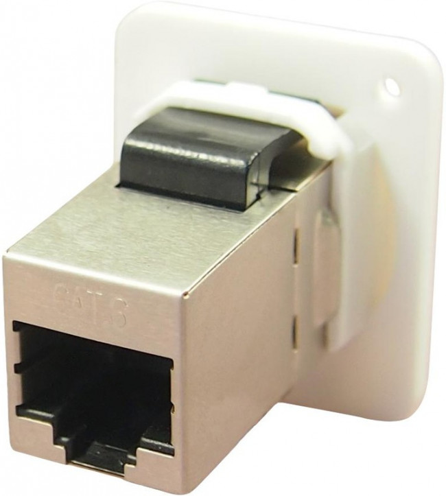 CP30222SXW, Адаптер в линию, Cat6, Plain Hole, RJ45, RJ45, Переходник, Встраиваемый в Линию, FT, Гнездо