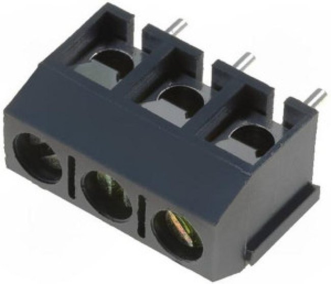 TB-5.0-P-3P/GY, Зажимная рейка для печатных плат, угловой 90°, 5мм, на PCB TB-5.0-P-3P/GY, Зажимная рейка для печатных плат, угловой 90°, 5мм, на PCB