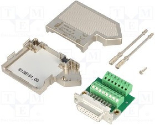 2761596, Разъем D Sub, Subcon, Standard, Гнездо, Серия Wireable D, 15 контакт(-ов), DA, Винт