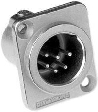 AC6AMDZ, XLR Connectors 6 Pole XLR Male Cable Connector Machined Contacts Nickel Finish