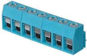 TB003V-500-P07BE, Fixed Terminal Blocks Terminal block, screw type, 5.00 , vertical, 7 poles, CUI Blue, Philip's head screw, PCB mount