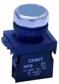 NP8-10BN/6, Кнопка без фиксации синяя OFF-(ON)