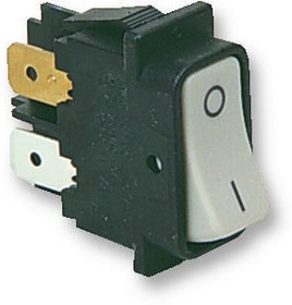 C1250ANTAA, Клавишный переключатель, Выкл.-Вкл., DPST, Без Подсветки, Панель, Серый, Серия 1250