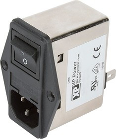 FGSMA10BFR, 10A, 264 V ac Male Screw IEC Inlet Filter 2 Pole FGSMA10BFR, Faston 1 Fuse