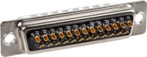 FDB-25PTI2/1, FD 25 Way Panel Mount D-sub Connector Plug, 2.76mm Pitch