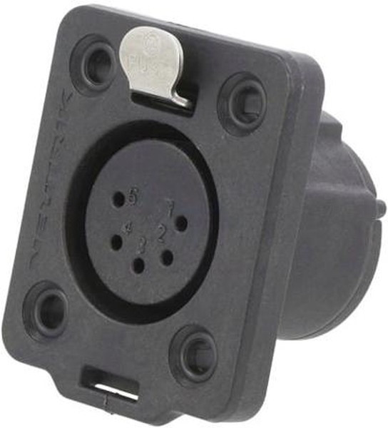 Neutrik NC5FDX-TOP панельный разъем XLR female, для наружного использования, золоченые контакты, IP65, чёрный корпус Neutrik NC5FDX-TOP панельный разъем XLR female, для наружного использования, золоченые контакты, IP65, чёрный корпус