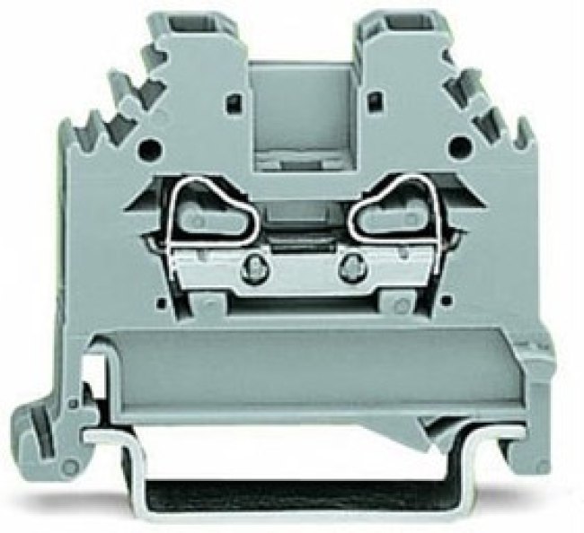 2-wire feed-through terminal, spring-clamp connection, 0.08-2.5 mm², 1 pole, 24 A, 8 kV, gray, 280-104