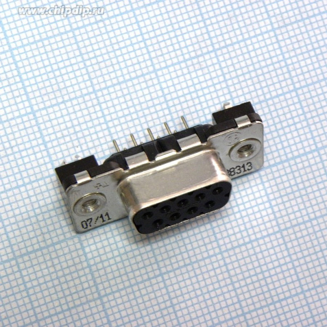 1-338313-2, D-SUB розетка 9 контактов на плату HD-20
