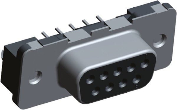 1-338313-2, D-SUB розетка 9 контактов на плату HD-20