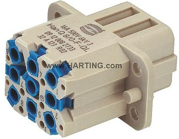 09120082733, Heavy Duty Power Connectors HAN Q8/0-F-QL 20-14 AWG FINE STRAND WIRE 09120082733, Heavy Duty Power Connectors HAN Q8/0-F-QL 20-14 AWG FINE STRAND WIRE