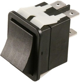 WB242D1100, ROCKER SWITCH, DPST, 20A, 125VAC, BLACK