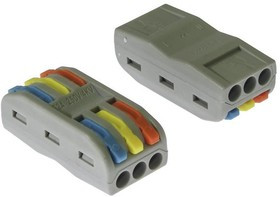 Зажим-клемма проходная 6-ти контактная 3-х проводная Зажим-клемма проходная 6-ти контактная 3-х проводная