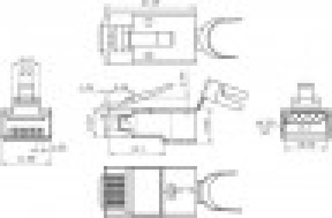 Разъем RJ45 8P8C кат.6 FTP PLUG-8P8C-UV-C6-TW-SH-10 экранир. универс. (уп.10шт) Hyperline 49340