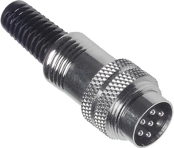 SD-60LP, Circular DIN Connectors DIN, 6P plug, straight, cable mount, locking