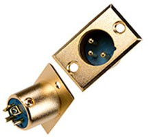 1-530G, разъем XLR 3 контакта штекер металл "позолоченный" на корпус