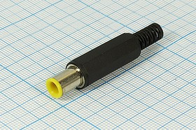 Штекер питания DC на кабель, пластиковый хвост, P1.2D7.0x9.5; №1574 штек пит DC P1,2D7,0x9,5\2C\\каб\пл хвост