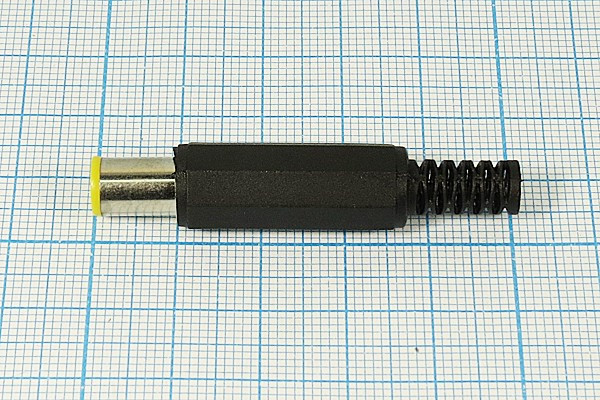 Штекер питания DC на кабель, пластиковый хвост, P1.2D7.0x9.5; №1574 штек пит DC P1,2D7,0x9,5\2C\\каб\пл хвост