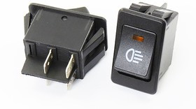 Переключатель автомобильный, контакты 4T, 10А, 12В, ON-OFF, подсветка ILзеленая светодиодная , [фара]ASW-17D