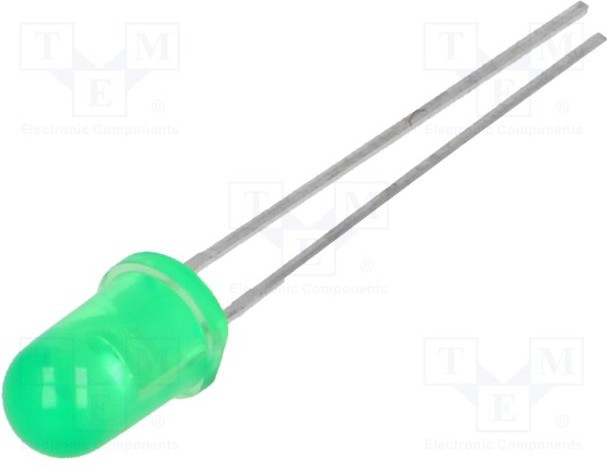 LTL2R3KGD-EM, LED; 5mm; green; 38mcd; 30°; Front: convex; 1.8V; Pitch: 2.54mm LTL2R3KGD-EM, LED; 5mm; green; 38mcd; 30°; Front: convex; 1.8V; Pitch: 2.54mm