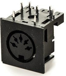 671-0501, 5 Pole Right Angle Din Socket, 2A, 100 V ac, Female, PCB Mount
