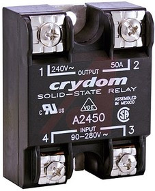 A2450PG, 1 Series Solid State Relay, 50 A rms Load, Panel Mount, 280 V rms Load, 280 V rms Control
