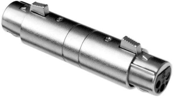 AC3F3FW, XLR Connectors 3 Pole XLR Metal Shell In Line Adapter Female to Female Pre-wired Nickel Finish AC3F3FW, XLR Connectors 3 Pole XLR Metal Shell In Line Adapter Female to Female Pre-wired Nickel Finish