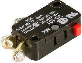 V3-1, Микропереключатель, Миниатюрный, Плунжер, SPDT, Винт, 15.1 А, 250 В DC