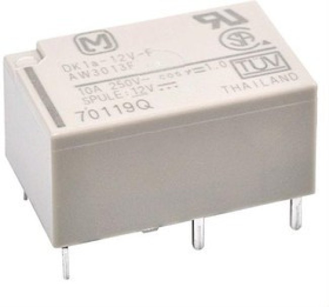 DK1A-24V-F, PCB Power Relay DK 1NO 10A DC 24V 2.88kOhm