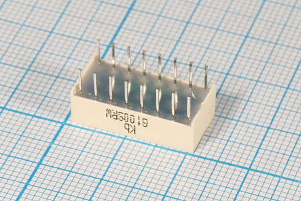 Светодиодная шкала 20x10x 6, красный x2, 3, корпус белый матовый, KB-G100SRW