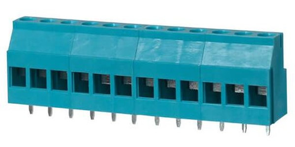 TB010-508-12BE, Fixed Terminal Blocks Terminal block, screw type, 5.08 , horizontal, 12 poles, CUI Blue, slotted screw, PCB mount